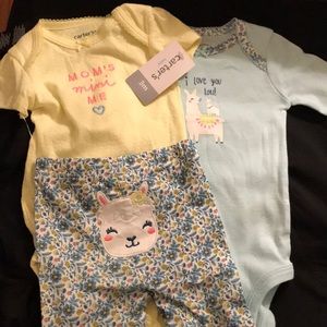 3 piece matching baby set.